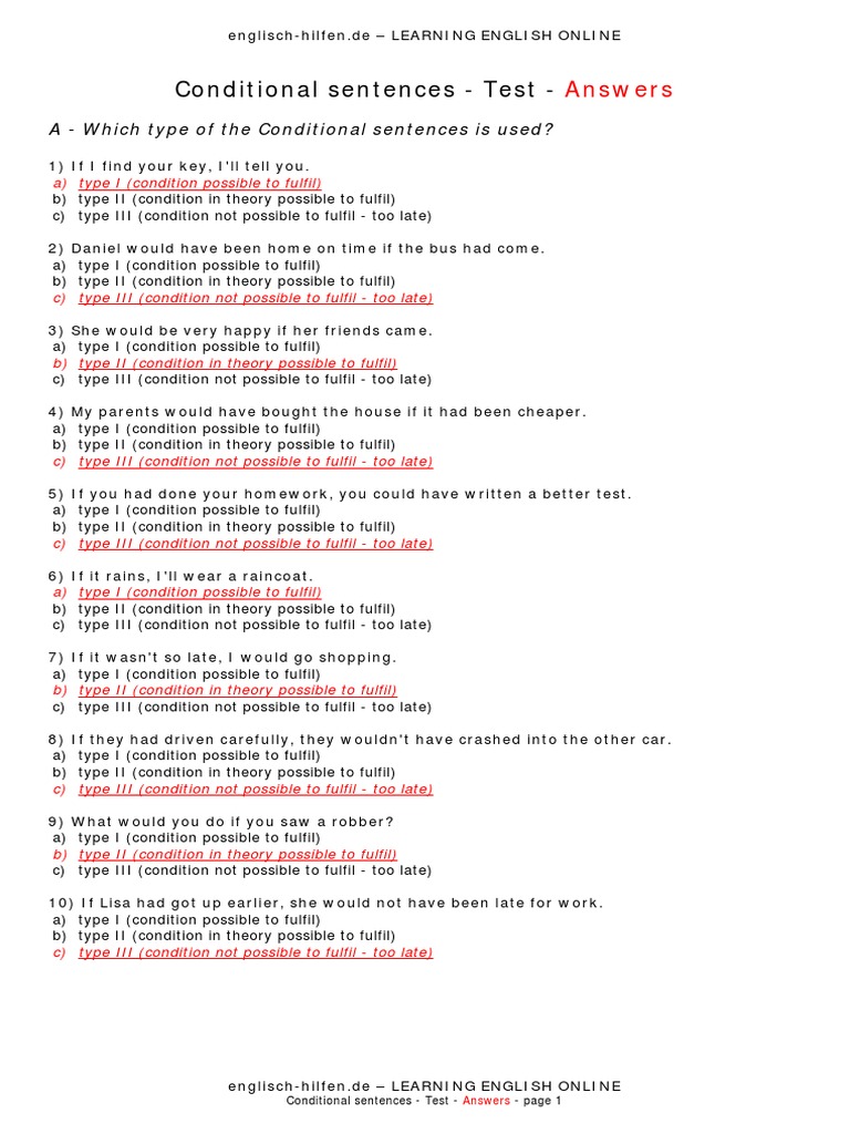 Test If1 en Answers | PDF | Foreign Language Studies | Young Adult