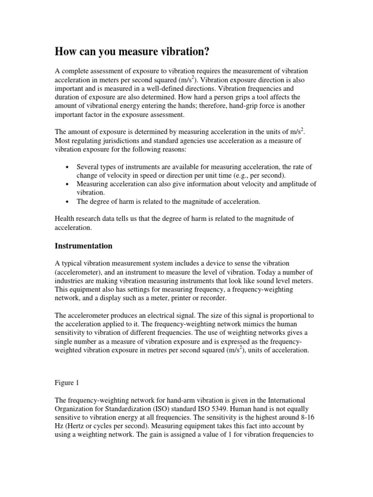 How Can You Measure Vibration PDF PDF Exposure (Photography) Nature