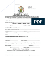 University of Nairobi: Student Online Access Registration Form