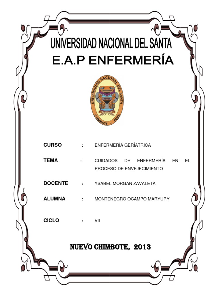 Cuidados de Enfermería en Adultos Mayores | PDF | Adultos | Vejez