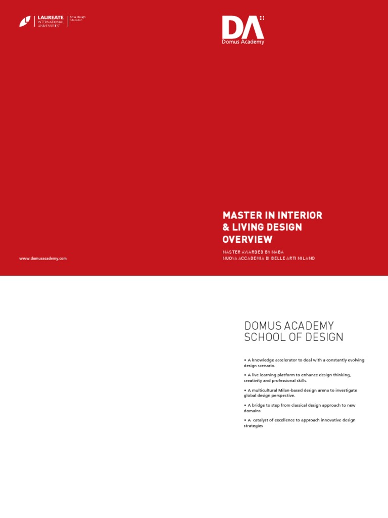Domus Academy Master in Interior Design | PDF | Academic Degree | Design