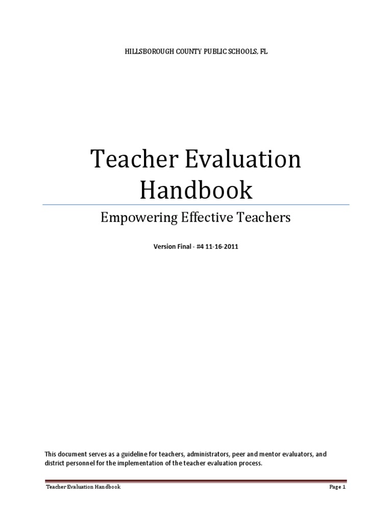 Evaluation Handbook Educational Assessment Teachers