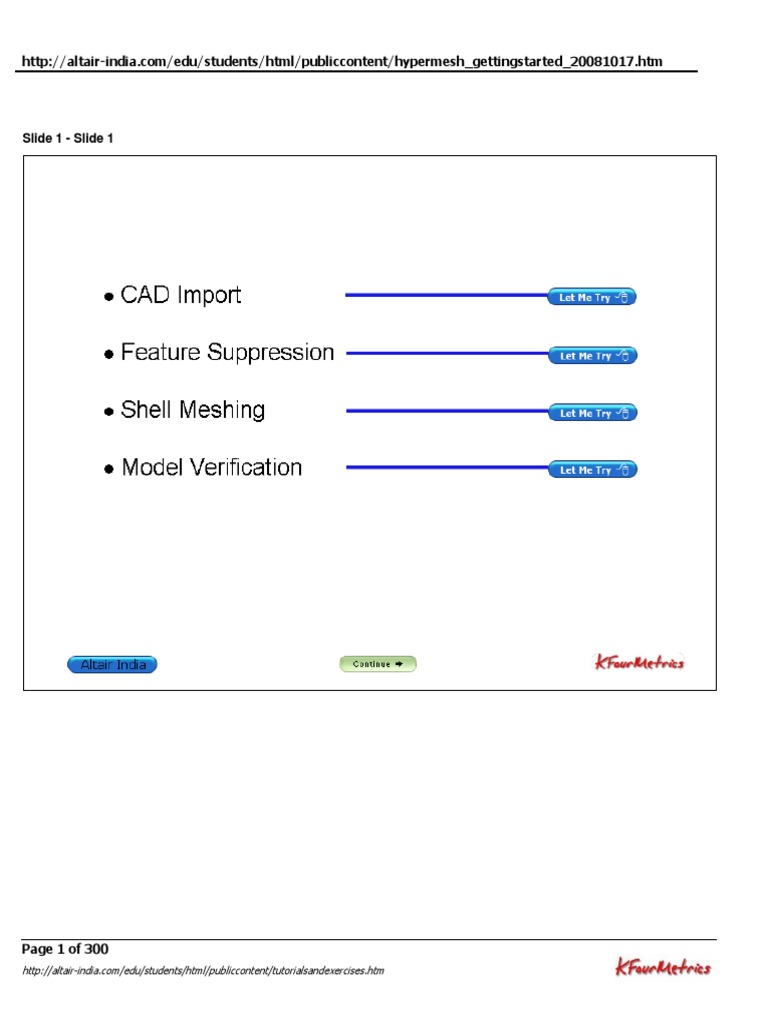Hypermesh Gettingstarted 20081017 | PDF