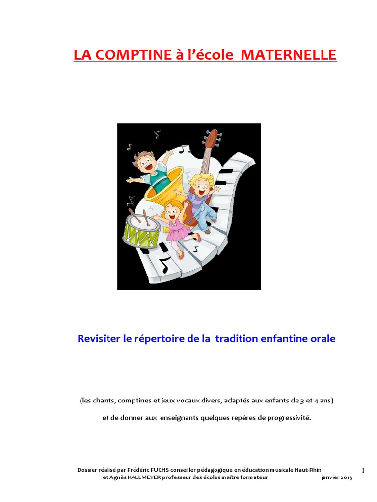 25 Comptines à La Guitare Pdf Gratuit Comptines en Maternelle | PDF | Acquisition du langage | Syllabe
