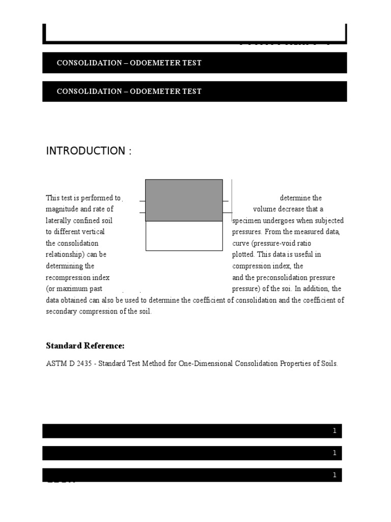 Oedometer Test for Soil Consolidation | PDF | Porosity | Natural Materials