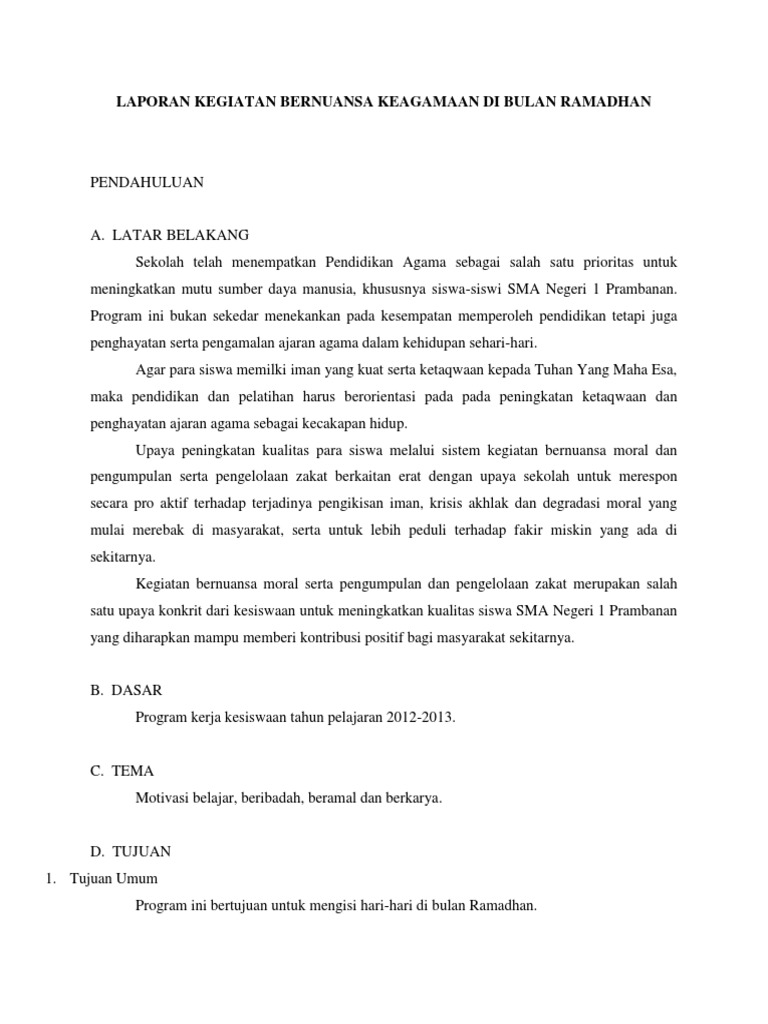 36+ Contoh Laporan Kegiatan Formal Background