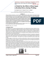 Finite Element Model For The Effect of Heat Input & Speed On Residual Stress During Welding