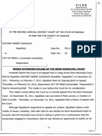 3 15 12 2JDC Judge Elliott Order Affirming Ruling of The Reno Municipal Court RMC Violating NRS 189.035 Judicial Misconduct