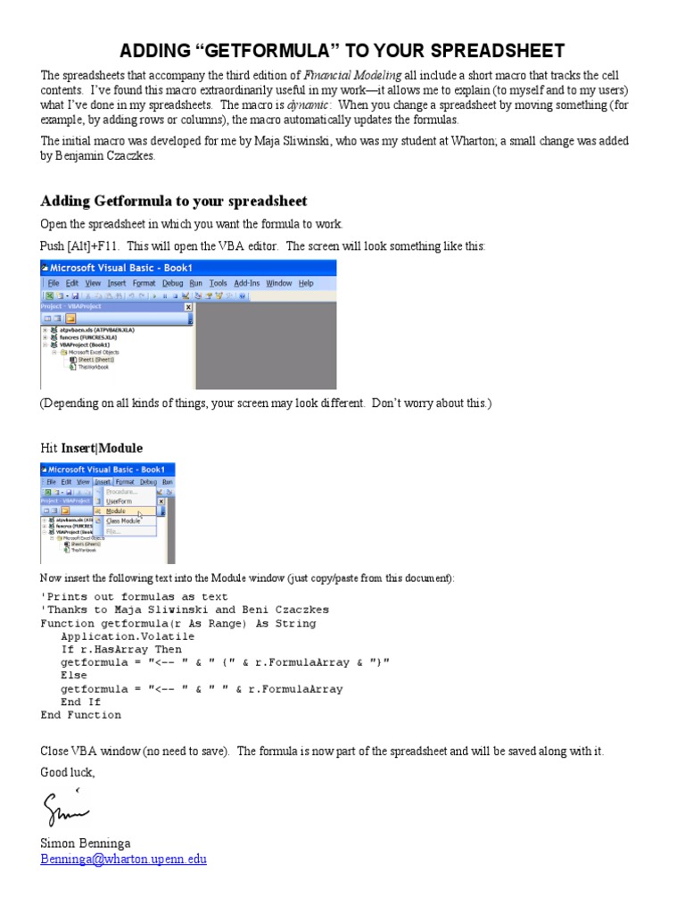 Adding Getformula to Excel Spreadsheets | PDF | Business | Computers