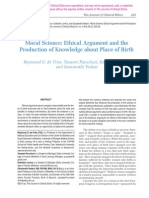 2013 Journal of Clinical Ethics, "Moral Science of Birthplace"