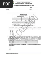 Avaliação Diagnostica Química 3 ano