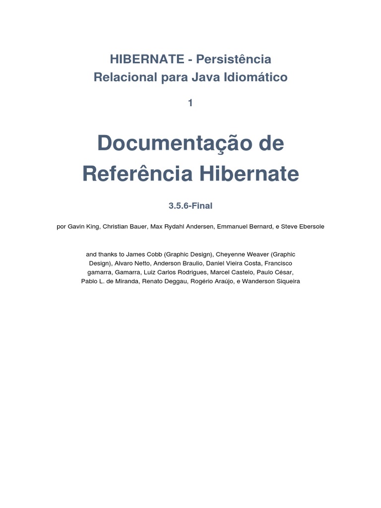 Hibernate Reference | PDF | Dados | SQL
