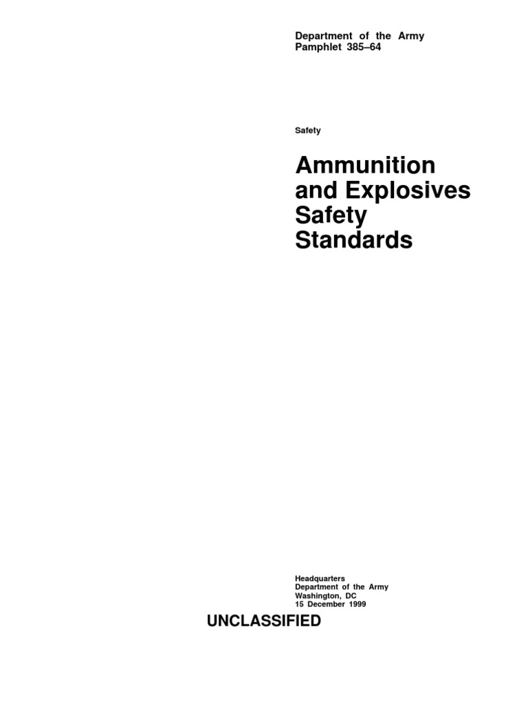 Ammunition And Explosives Safety Standards Ammunition