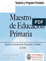 Grado Maestro Educacion Primaria EUdE y Turismo Avila 2013