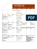 October 2013 Calendar