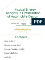 Statistical Energy Analysis in Optimization of Automobile Design