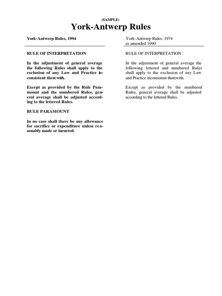 YorkAntwerp Rules Guide PDF