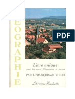 Géographie François-Villin CE1-CE2-CM1-CM2 Livre Unique 1966