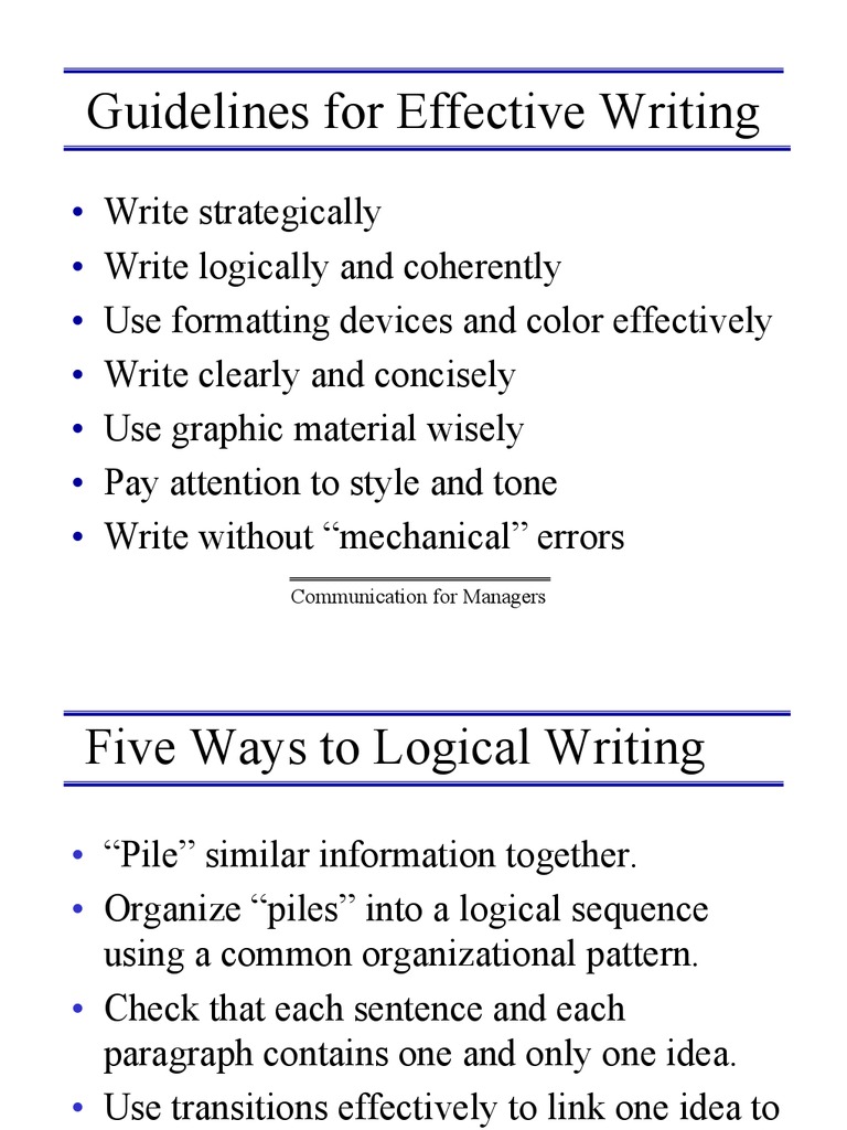 Guidelines For Effective Writing | PDF | Philology | Language Arts ...