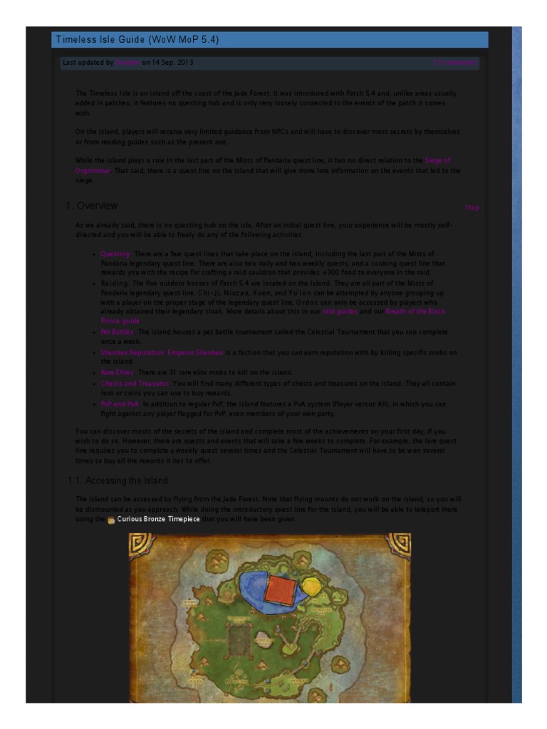 Timeless Isle Guide (WoW MoP 5.4) PDF Leisure