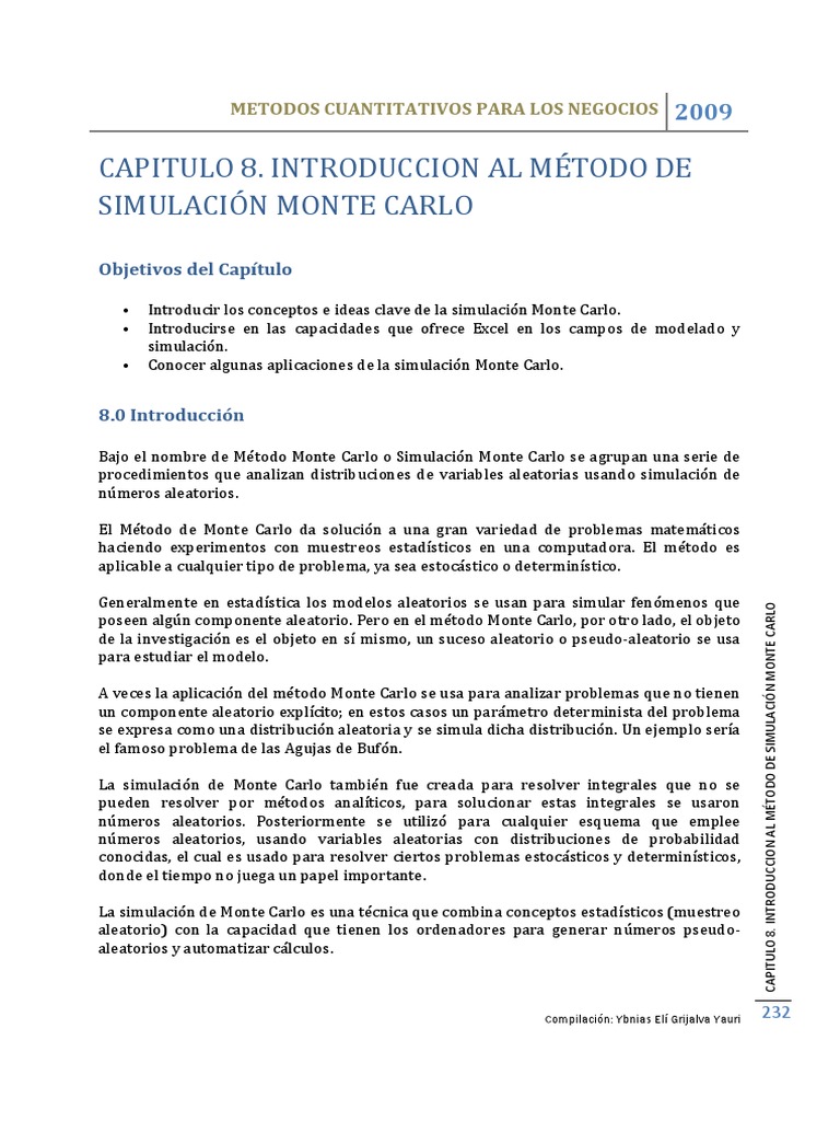 Montecarlo PDF | PDF | Método Monte Carlo | Simulación