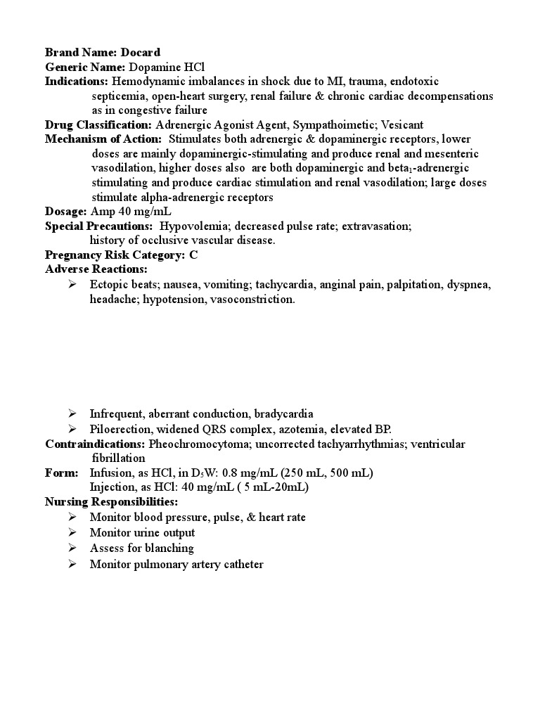 l-carnitine drug study scribd Dopamine: Indications and Nursing Roles | PDF | Wellness