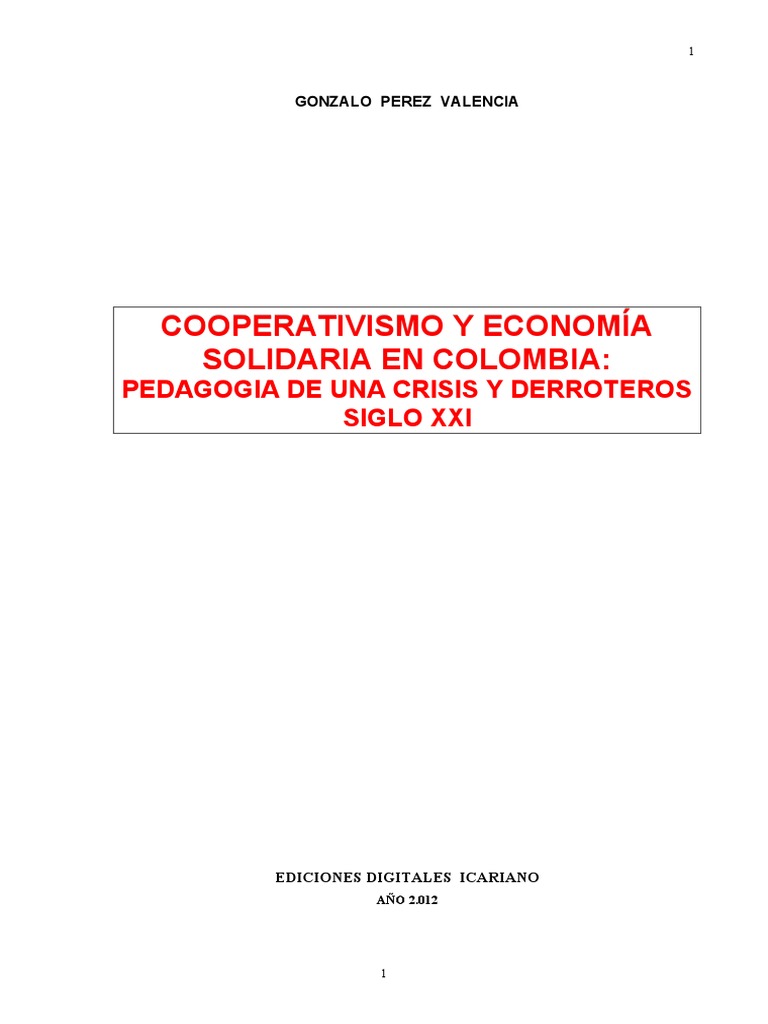 Crisis y Futuro del Cooperativismo en Colombia | PDF | Cooperativa ...