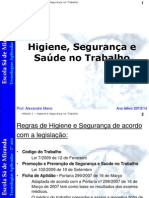 Tecnologias Aplicadas - Higiene e Segurança N Trabalho