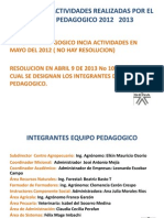 Informe de Actividades Realizadas Por El Equipo Pedagogico PDF