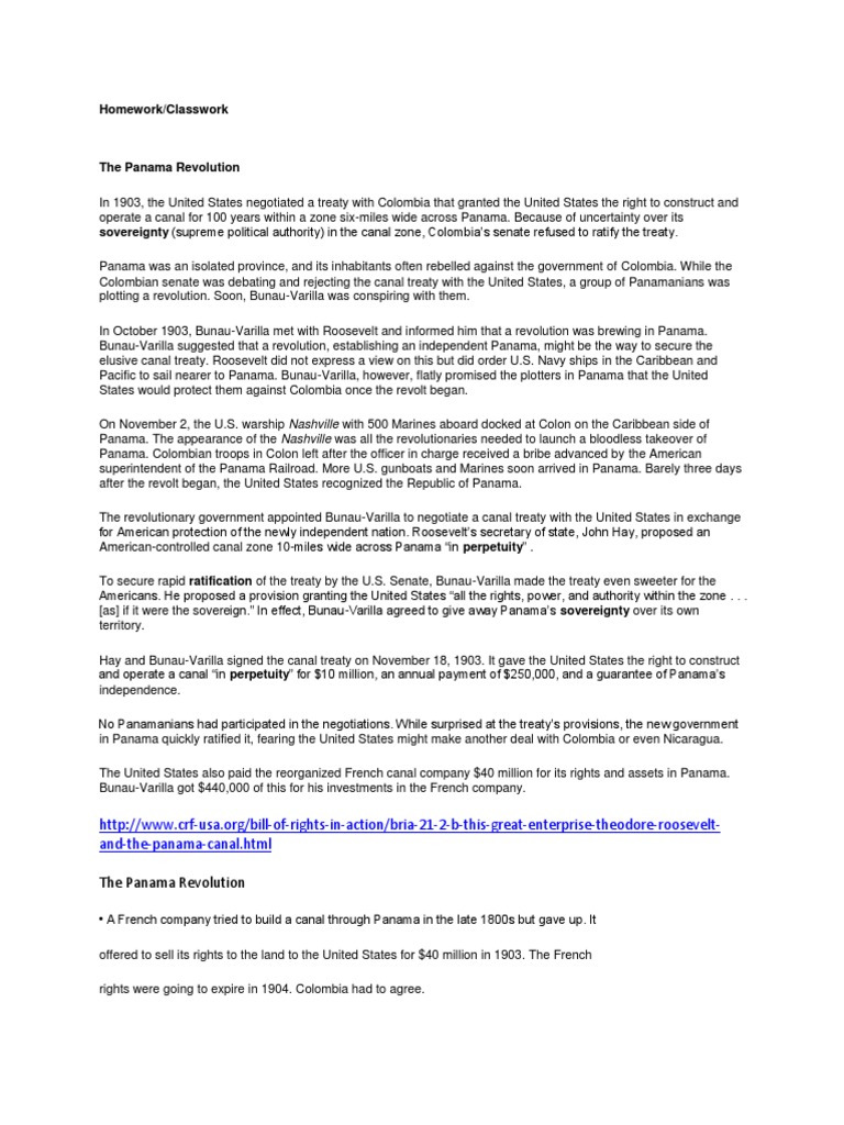 Homework | PDF | Panama Canal Zone | Panama