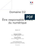Domaine D2 Être Responsable À L'ère Du Numérique: Nathalie DENOS