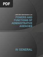 Powers and Functions of Administrative Agencies