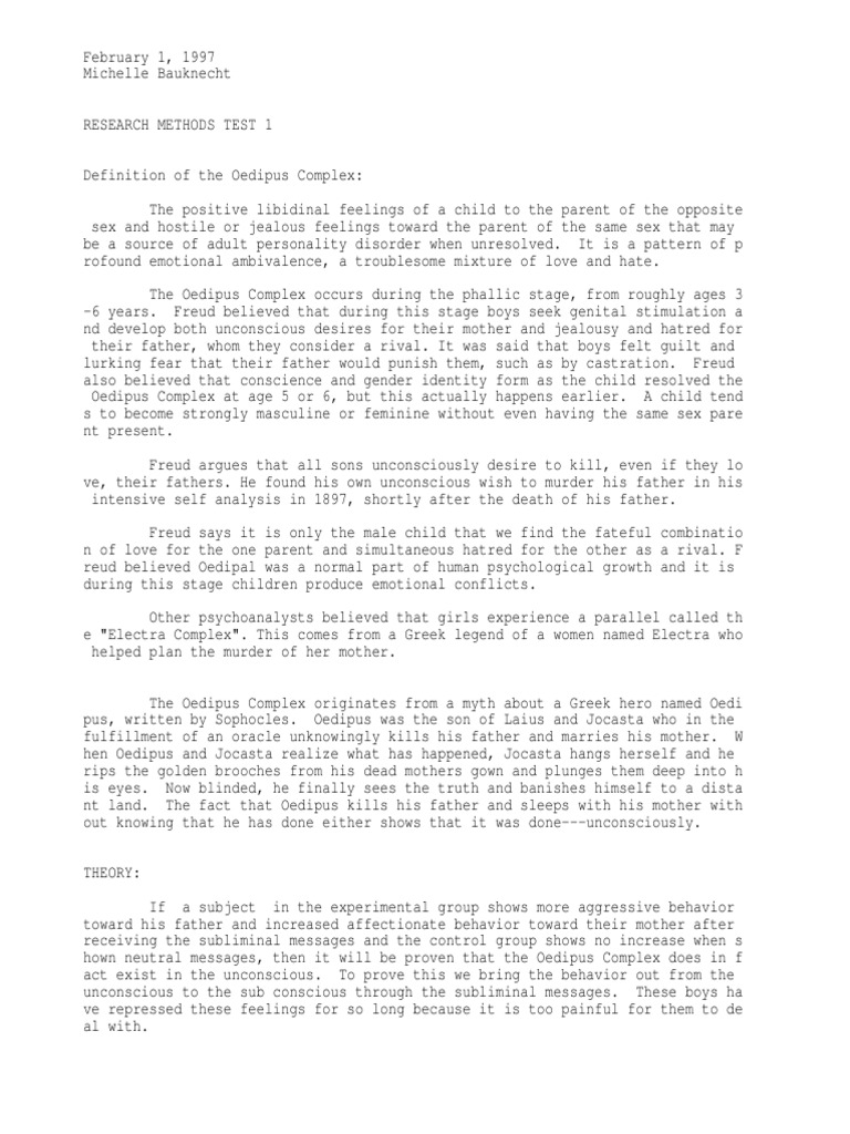 Oedipus complex freud image