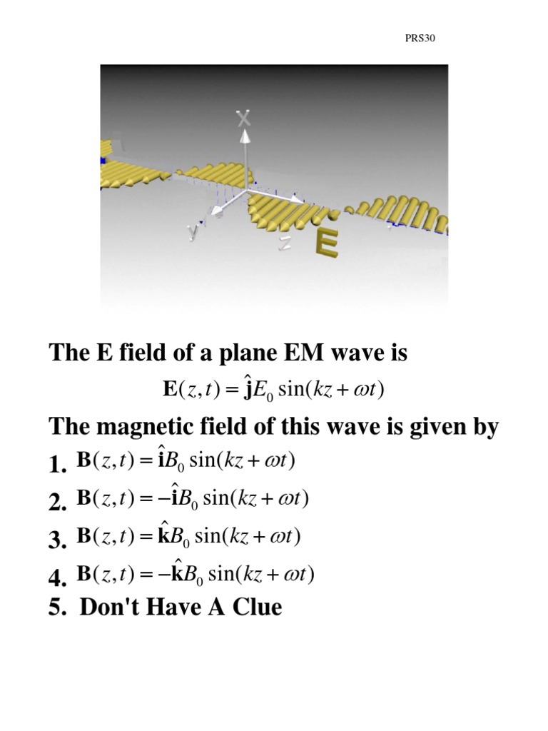 Physics Students: EM Wave Analysis | PDF