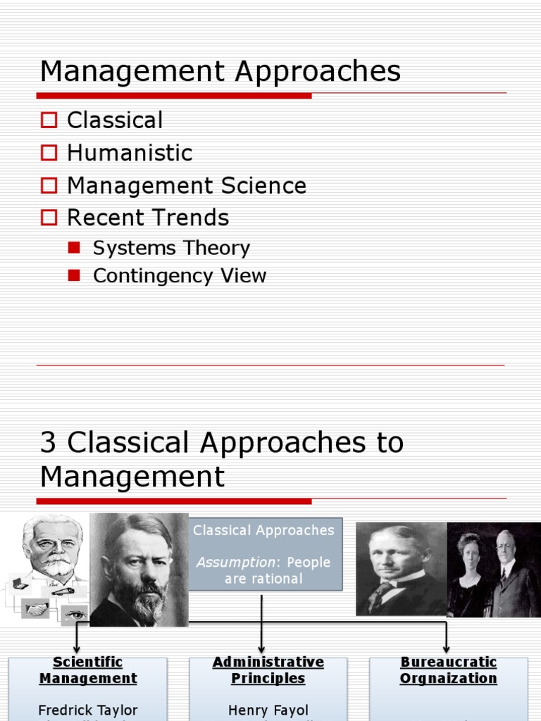 Management Approaches Overview | PDF | System | Bureaucracy