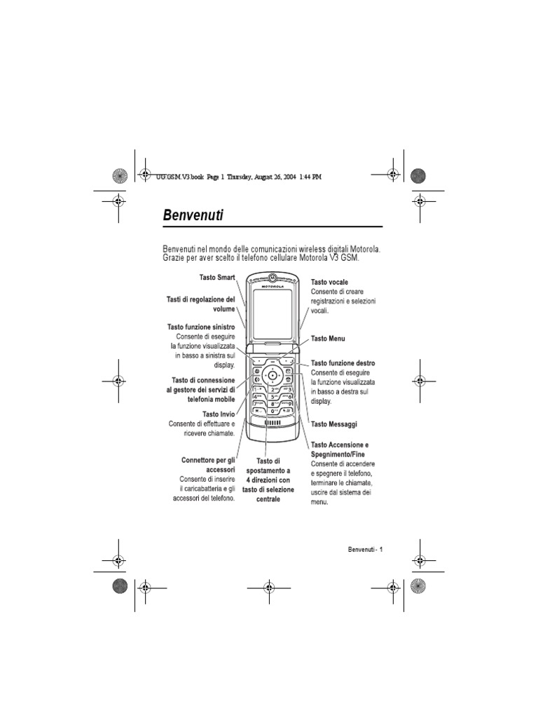 Manuale Motorola V3 (IT) PDF