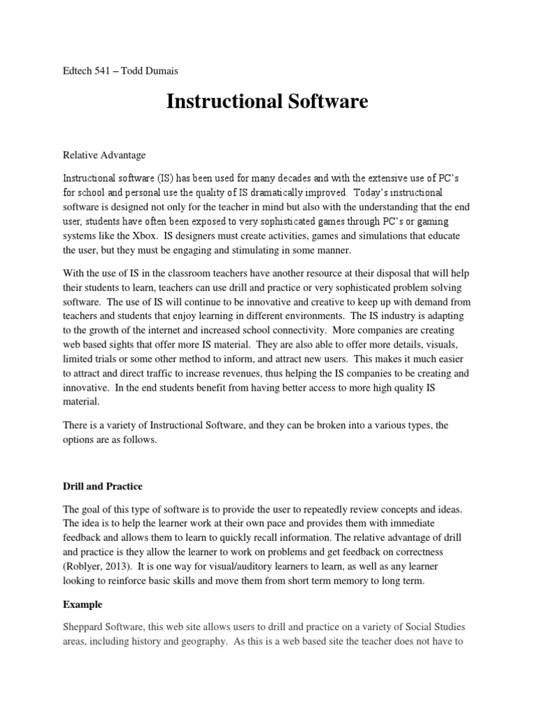 Instructional Software | PDF | Simulation | Learning