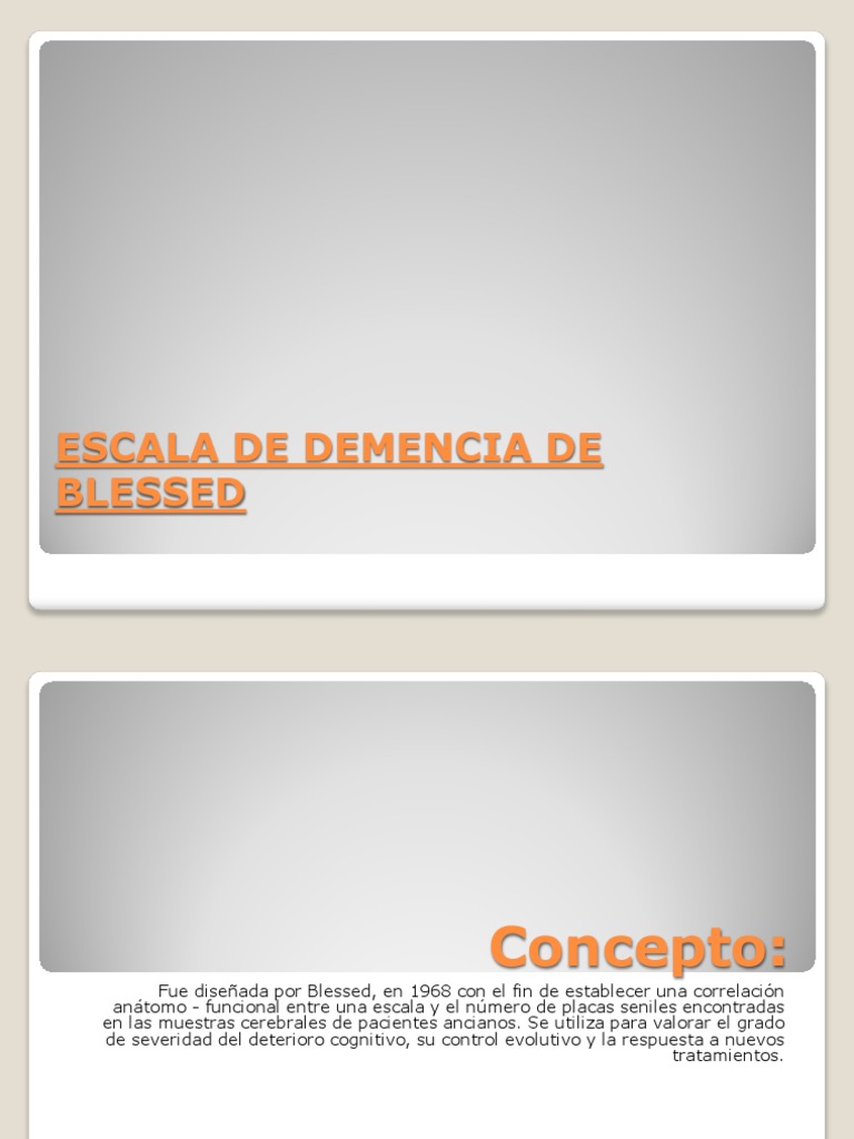 Escala de Demencia de Blessed | PDF | Vejez | Neuropsicología