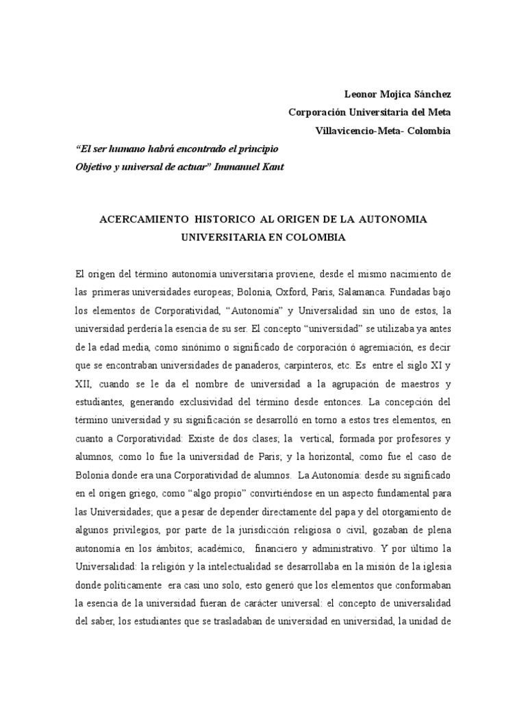 Origen de La Autonomía Universitaria | PDF | Universidad | Era de ...