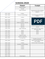 Running Order - Magazine Show