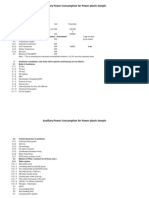 Auxiliary Power Consumption Sample for Power Plants