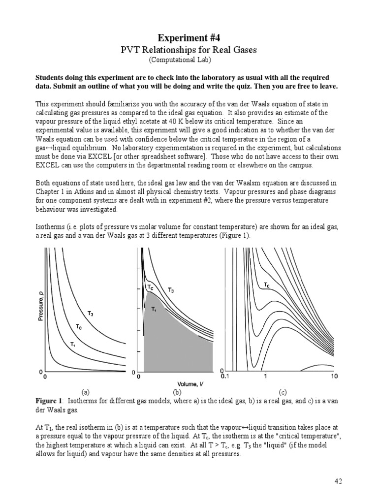 Pvt Relationships For Real Gases Gases Pressure