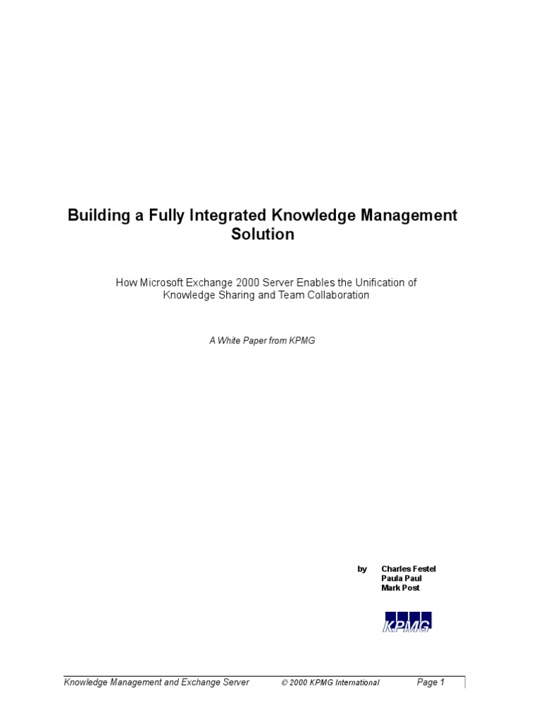 Building A Fully Integrated Knowledge Management Solution | PDF
