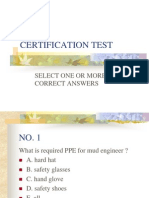 Certification Test: Select One or More Correct Answers