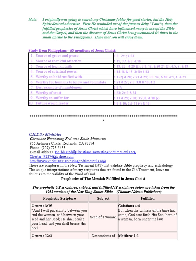 Jesus Christ in Philippians: 63 Mentions | PDF | Gospel Of Matthew ...