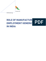 Role of Manufacturing in Employment Generation in India