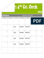 Fourth Grade Orch Calendar Oct