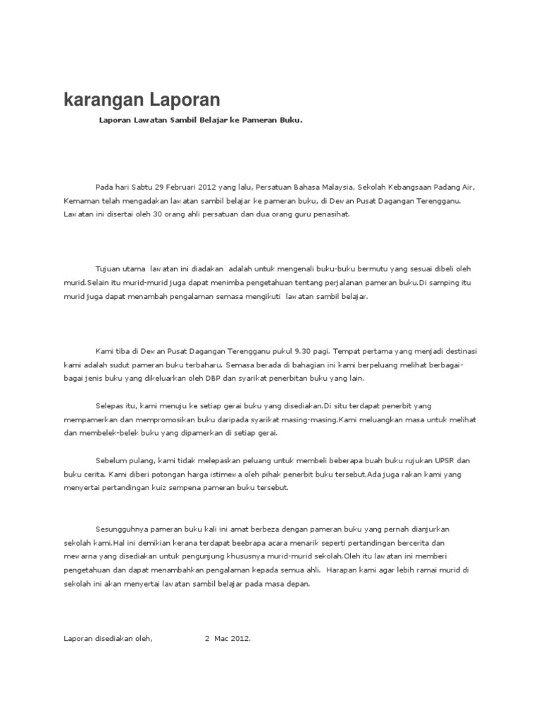 Karangan Laporan Upsr