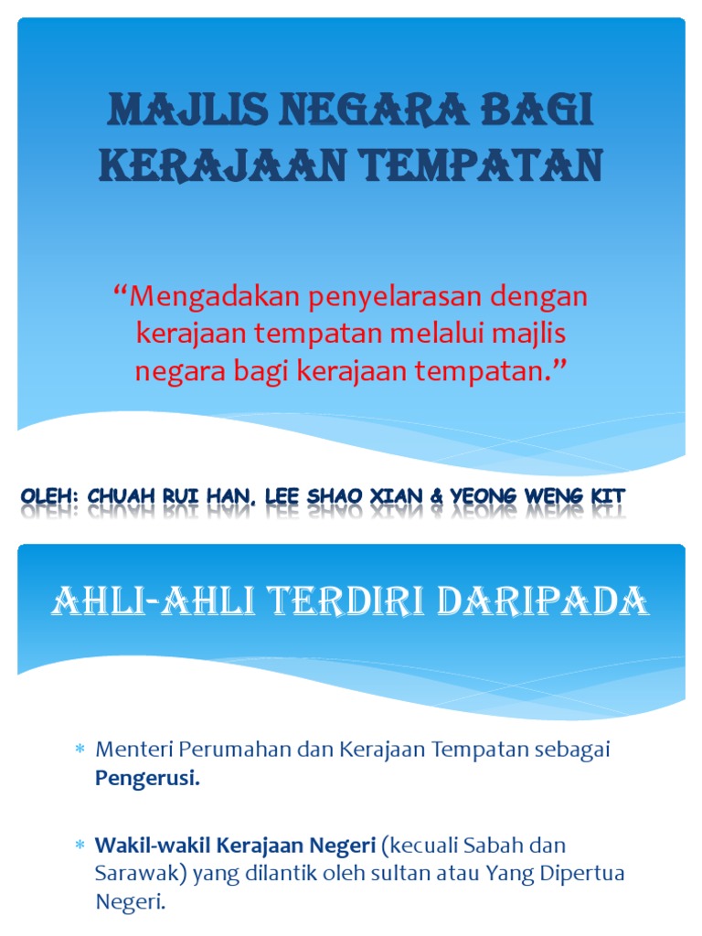 Majlis Negara Bagi Kerajaan Tempatan  PDF
