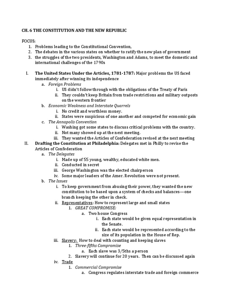Ch 6 Amsco Apush Outline Pdf United States Bill Of Rights United States Constitutional Law